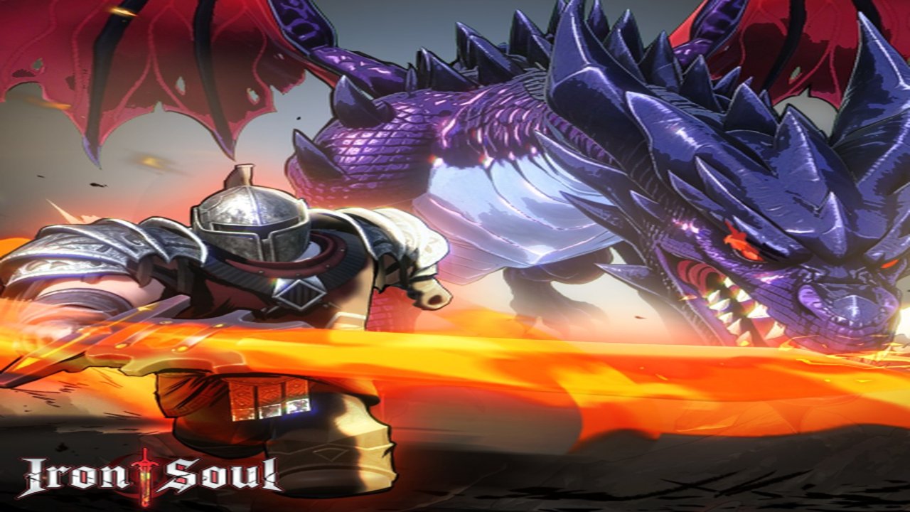 Iron Soul: Dungeon — flames and a knight facing a dragon